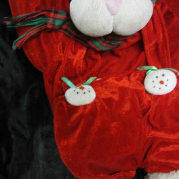 VTG 80'S CRACKER BARREL CHRISTMAS DECORATION CAT DRESSED AS SANTA - Picture 3 of 5